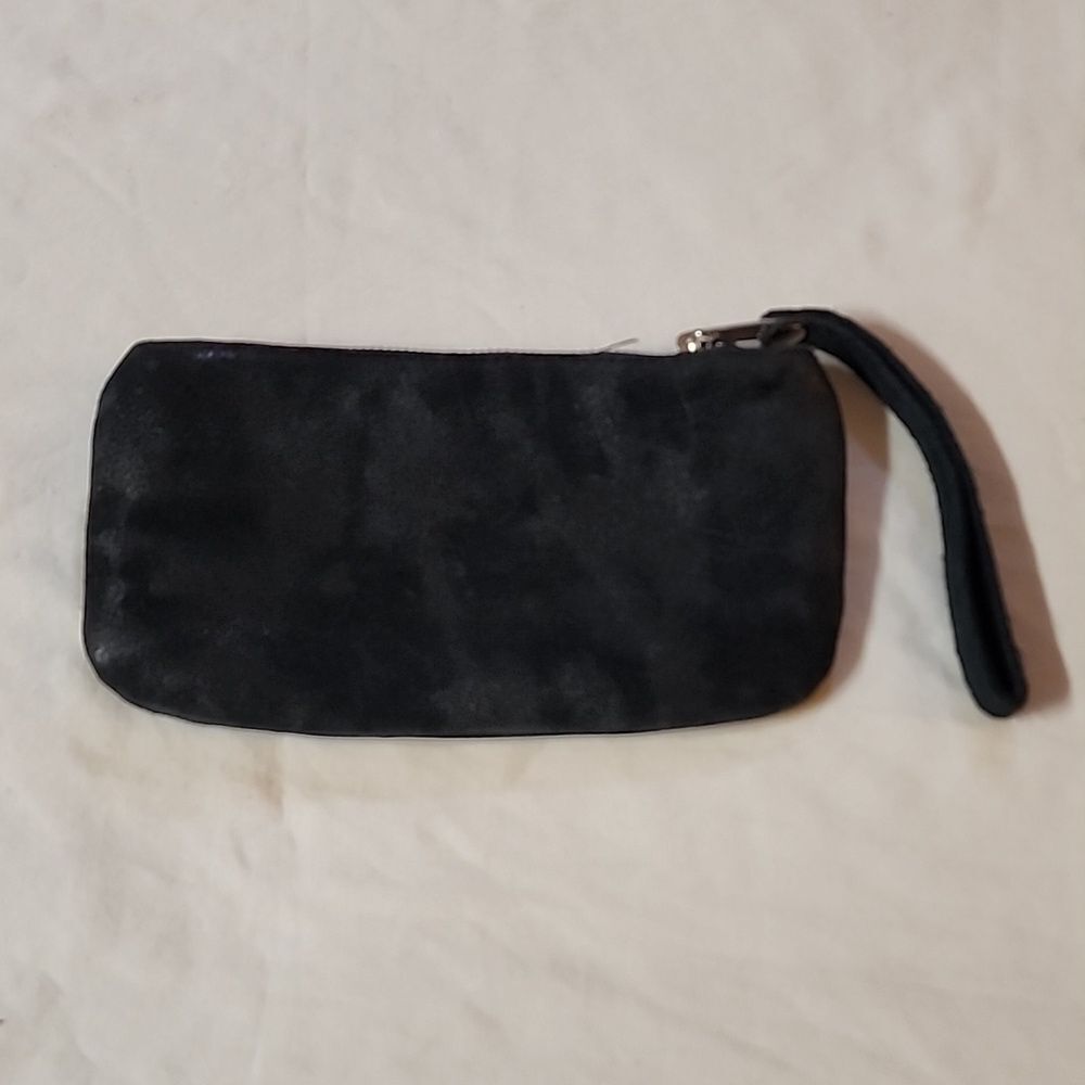 Cofi black metallic leather wristlet pouch - Picture 3 of 9
